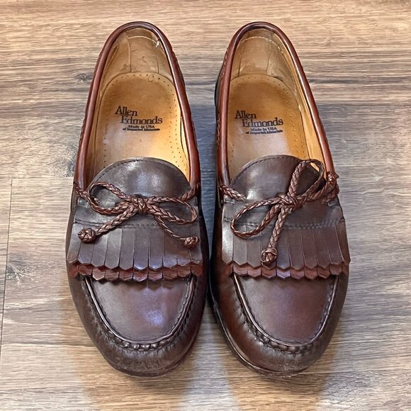 Allen Edmonds Cognac Leather Tassel Dress Shoes - Picture 1 of 11